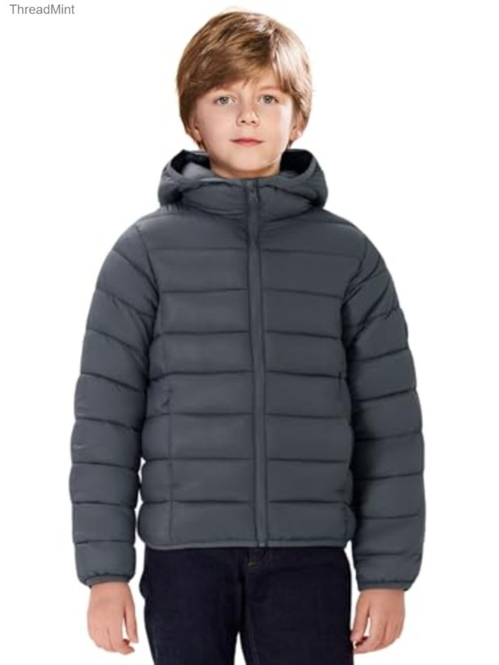 Kids Quilted Puffer Coat Water-Resistant Lightweight Packable